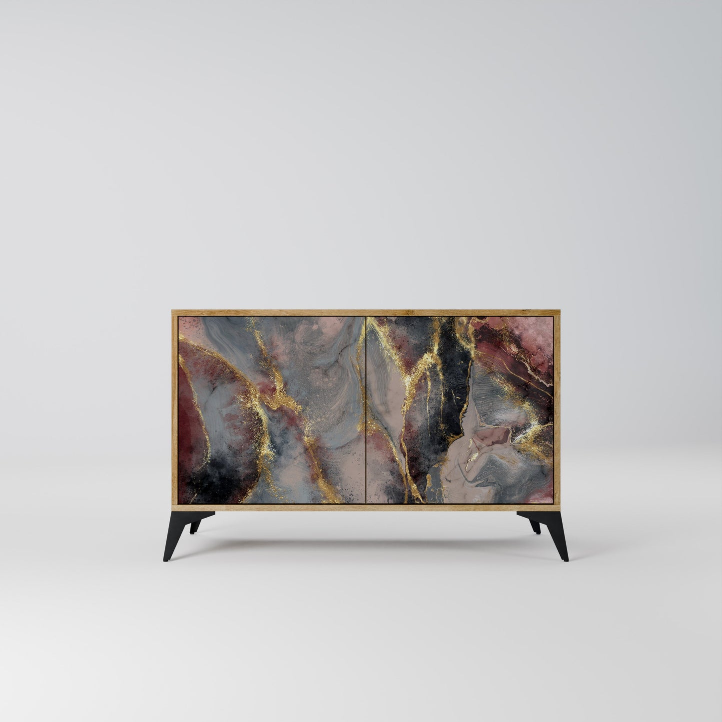 Credenza a 2 ante GOLDEN TIDES in effetto rovere