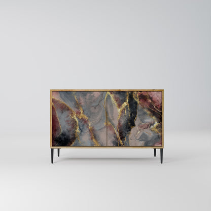 Credenza a 2 ante GOLDEN TIDES in effetto rovere