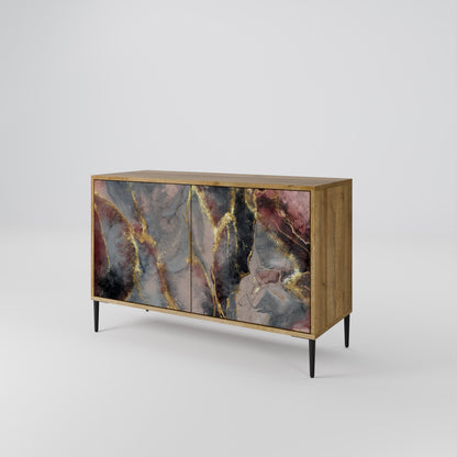 Credenza a 2 ante GOLDEN TIDES in effetto rovere
