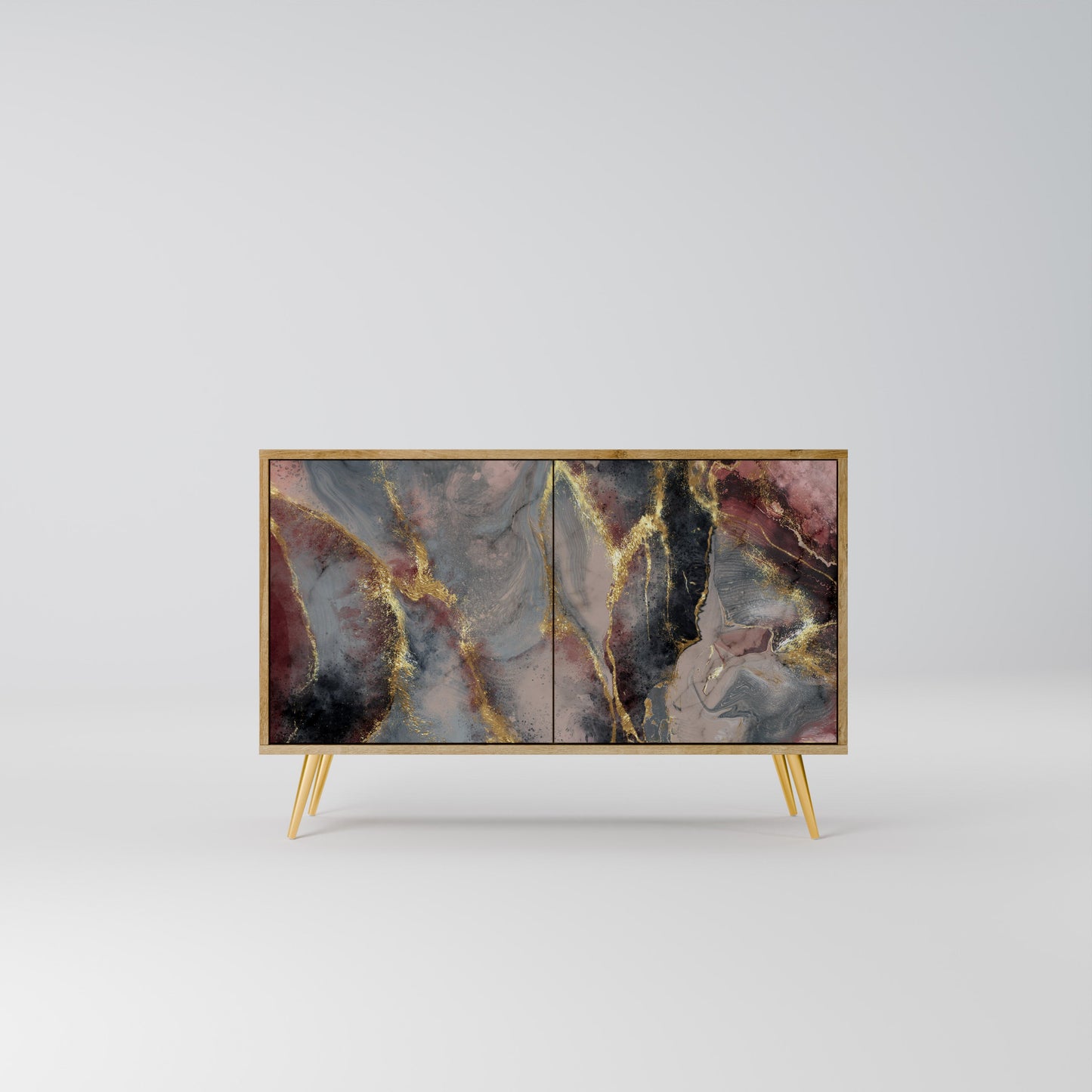 Credenza a 2 ante GOLDEN TIDES in effetto rovere