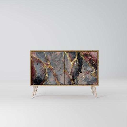 Credenza a 2 ante GOLDEN TIDES in effetto rovere
