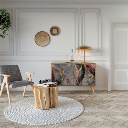 Credenza a 2 ante GOLDEN TIDES in effetto rovere