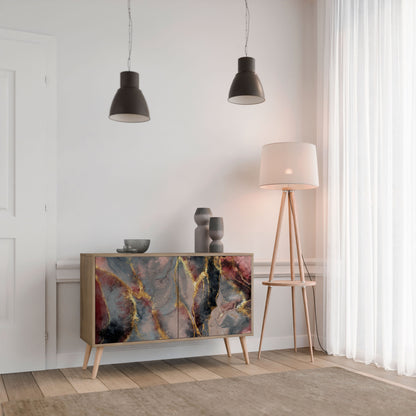 Credenza a 2 ante GOLDEN TIDES in effetto rovere