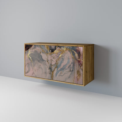 Credenza a 2 ante GILDED SWIRLS in effetto rovere