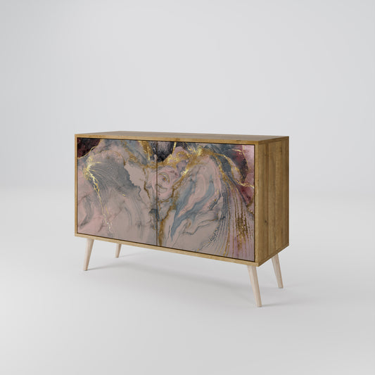 Credenza a 2 ante GILDED SWIRLS in effetto rovere