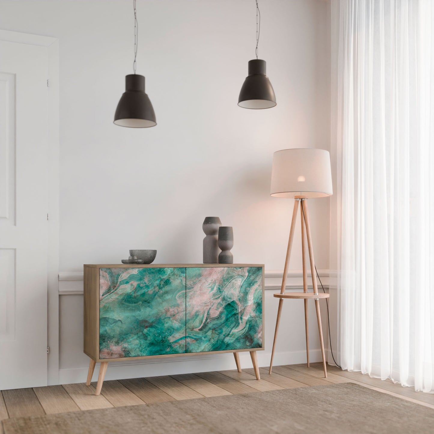 Credenza ABSTRACT ALCHEMY a 2 ante in effetto rovere