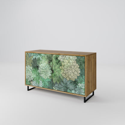 Credenza a 2 ante SUCCULENT CLUSTER in effetto rovere