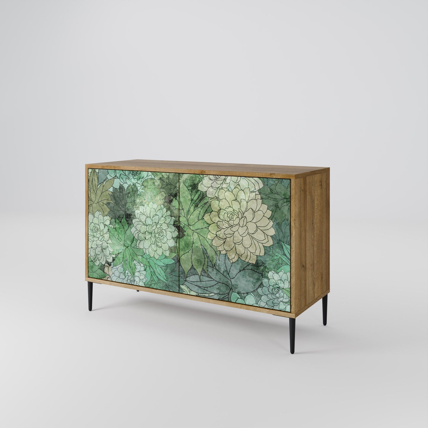 Credenza a 2 ante SUCCULENT CLUSTER in effetto rovere
