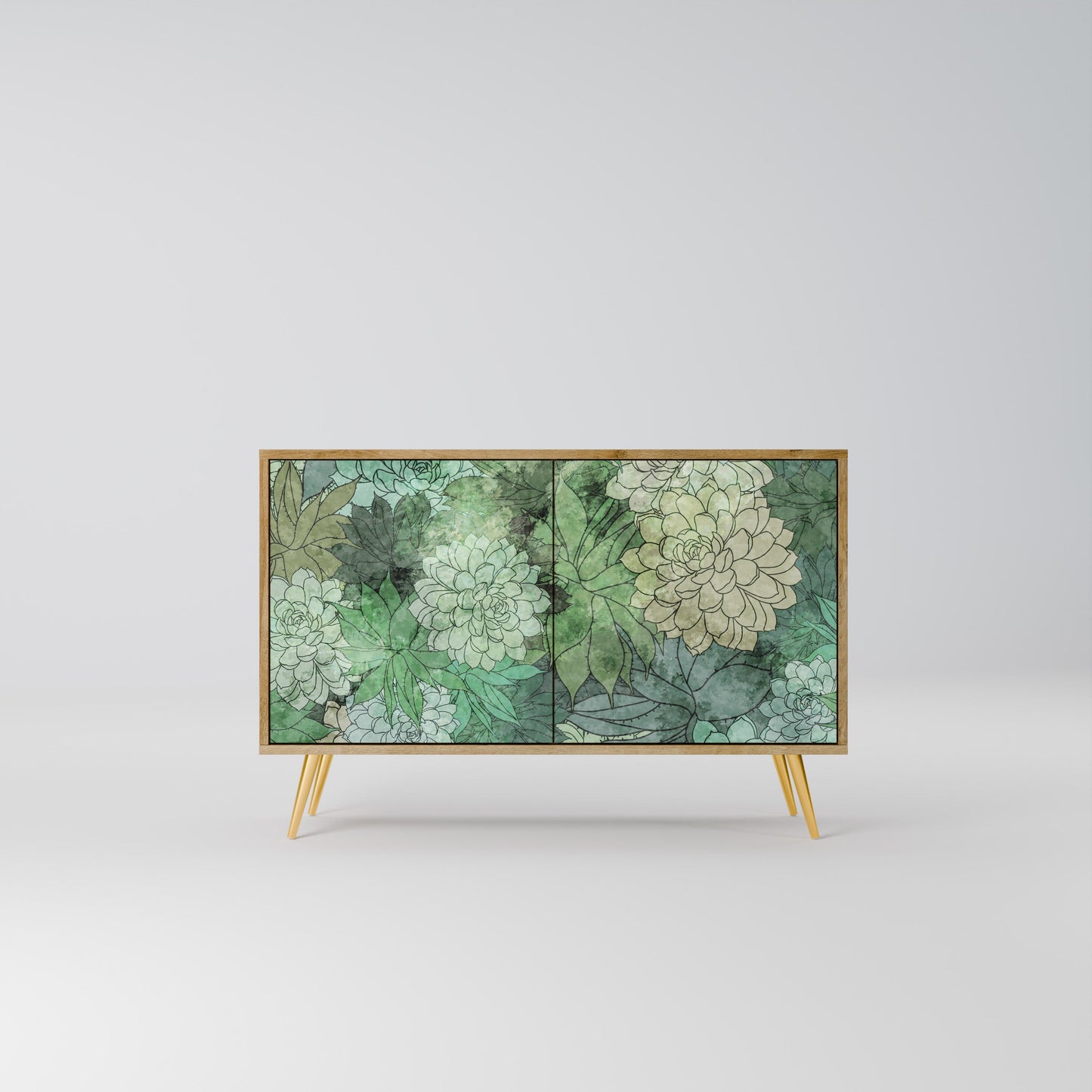 Credenza a 2 ante SUCCULENT CLUSTER in effetto rovere