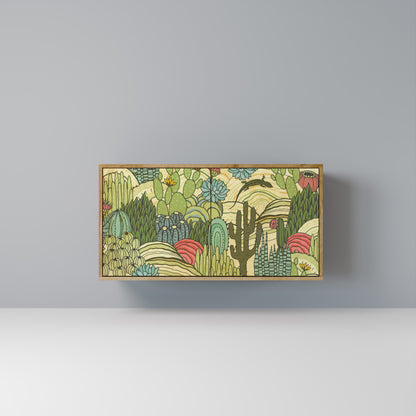 Credenza SUCCULENTS KALEIDOSCOPE a 2 ante in effetto rovere