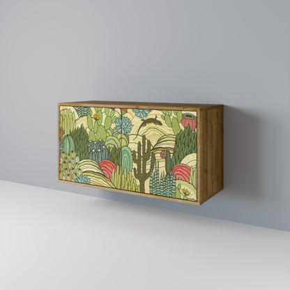 Credenza SUCCULENTS KALEIDOSCOPE a 2 ante in effetto rovere
