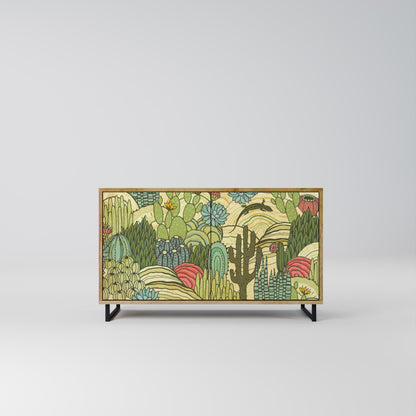 Credenza SUCCULENTS KALEIDOSCOPE a 2 ante in effetto rovere