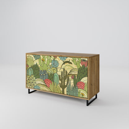 Credenza SUCCULENTS KALEIDOSCOPE a 2 ante in effetto rovere