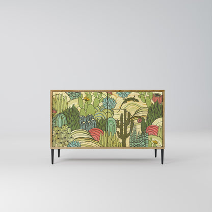 Credenza SUCCULENTS KALEIDOSCOPE a 2 ante in effetto rovere