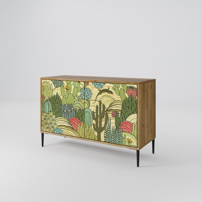 Credenza SUCCULENTS KALEIDOSCOPE a 2 ante in effetto rovere