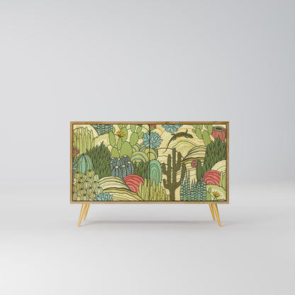 Credenza SUCCULENTS KALEIDOSCOPE a 2 ante in effetto rovere