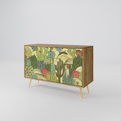 Credenza SUCCULENTS KALEIDOSCOPE a 2 ante in effetto rovere