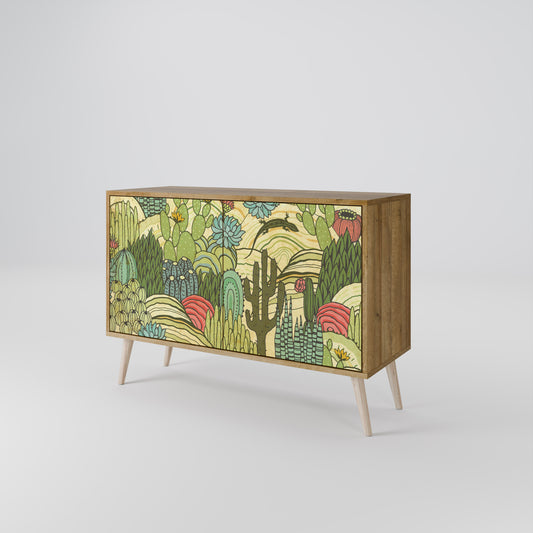 Credenza SUCCULENTS KALEIDOSCOPE a 2 ante in effetto rovere