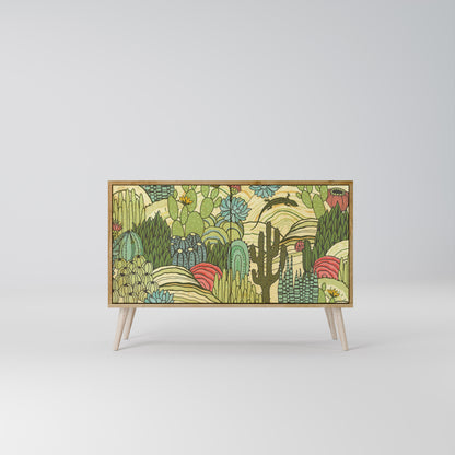 Credenza SUCCULENTS KALEIDOSCOPE a 2 ante in effetto rovere