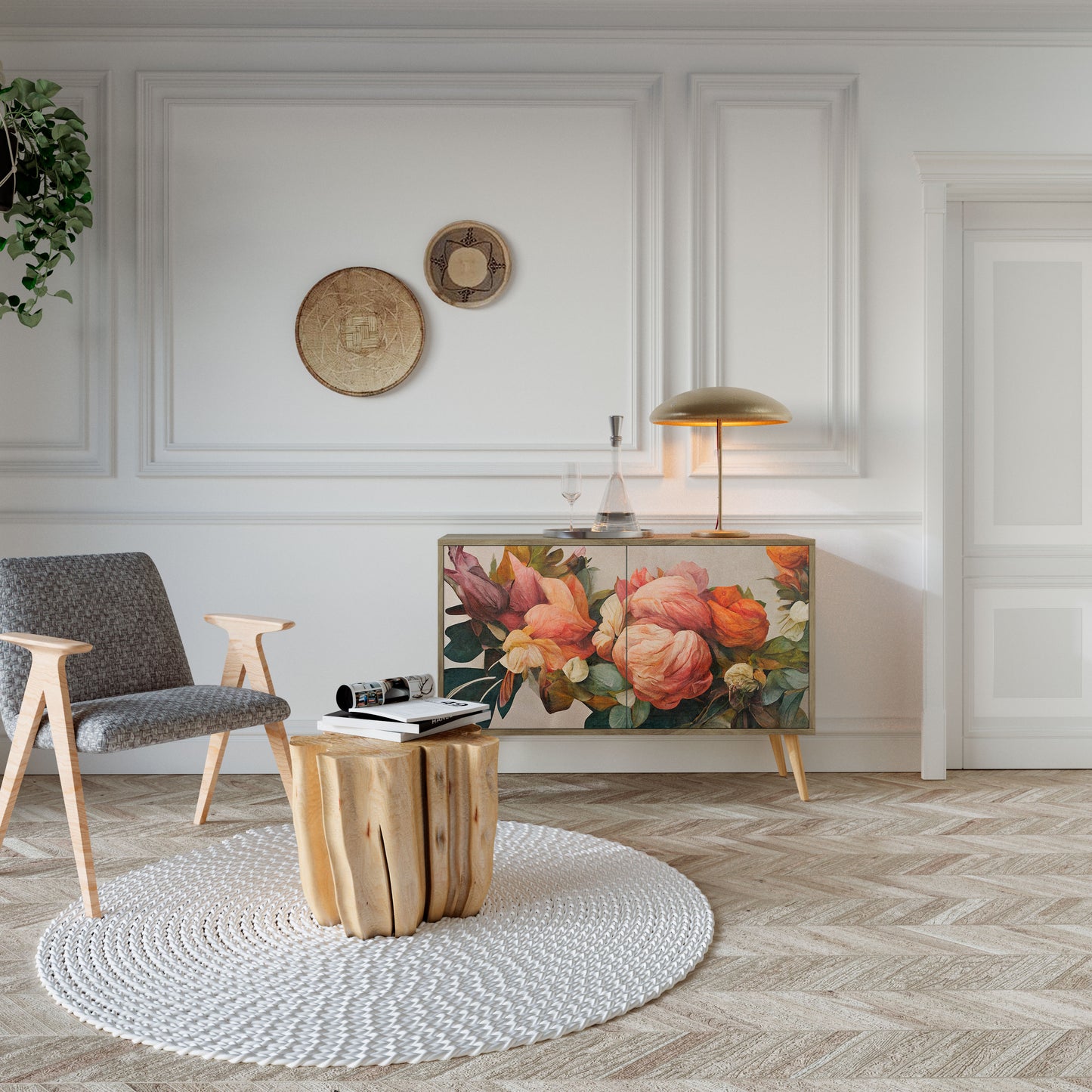 Credenza a 2 ante STYLISH BEAUTY in effetto rovere