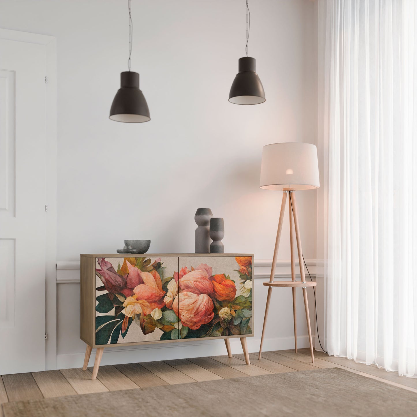 Credenza a 2 ante STYLISH BEAUTY in effetto rovere