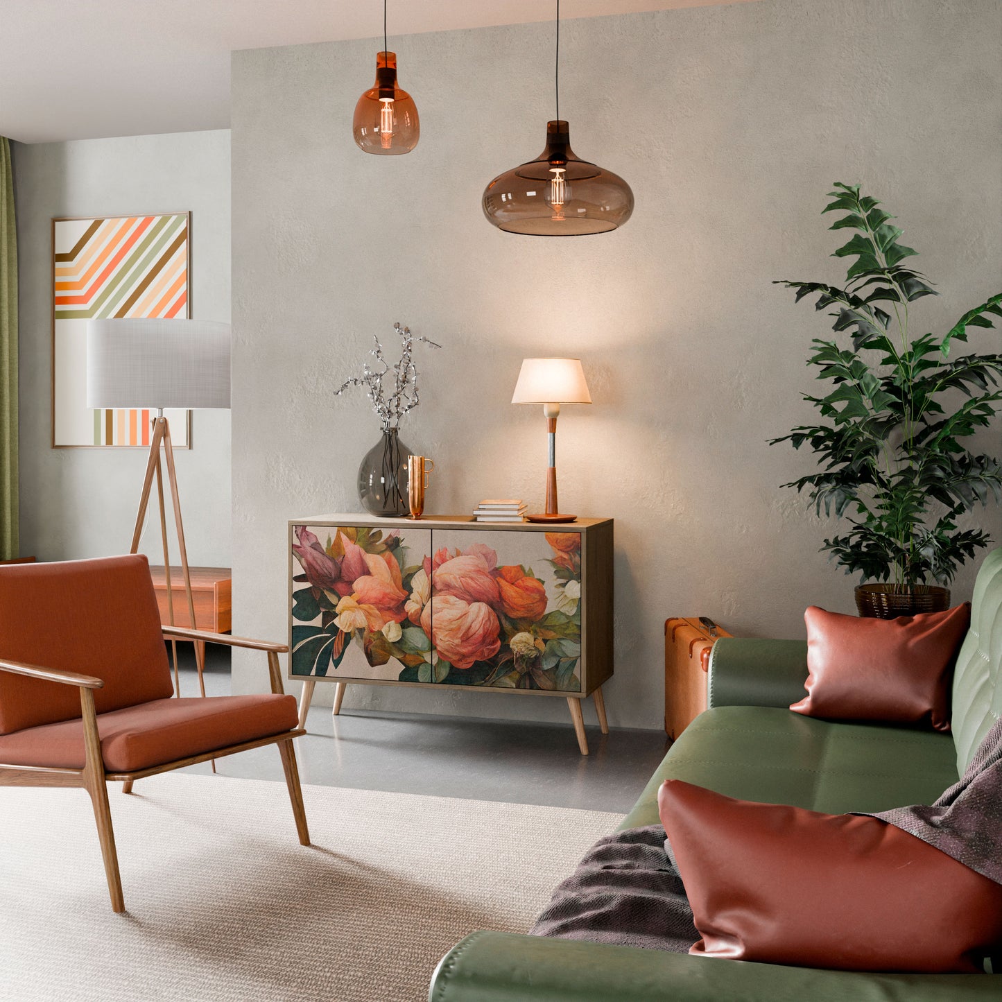 Credenza a 2 ante STYLISH BEAUTY in effetto rovere