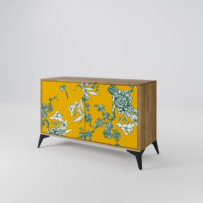 Credenza YELLOW CHINOISERIE a 2 ante in effetto rovere