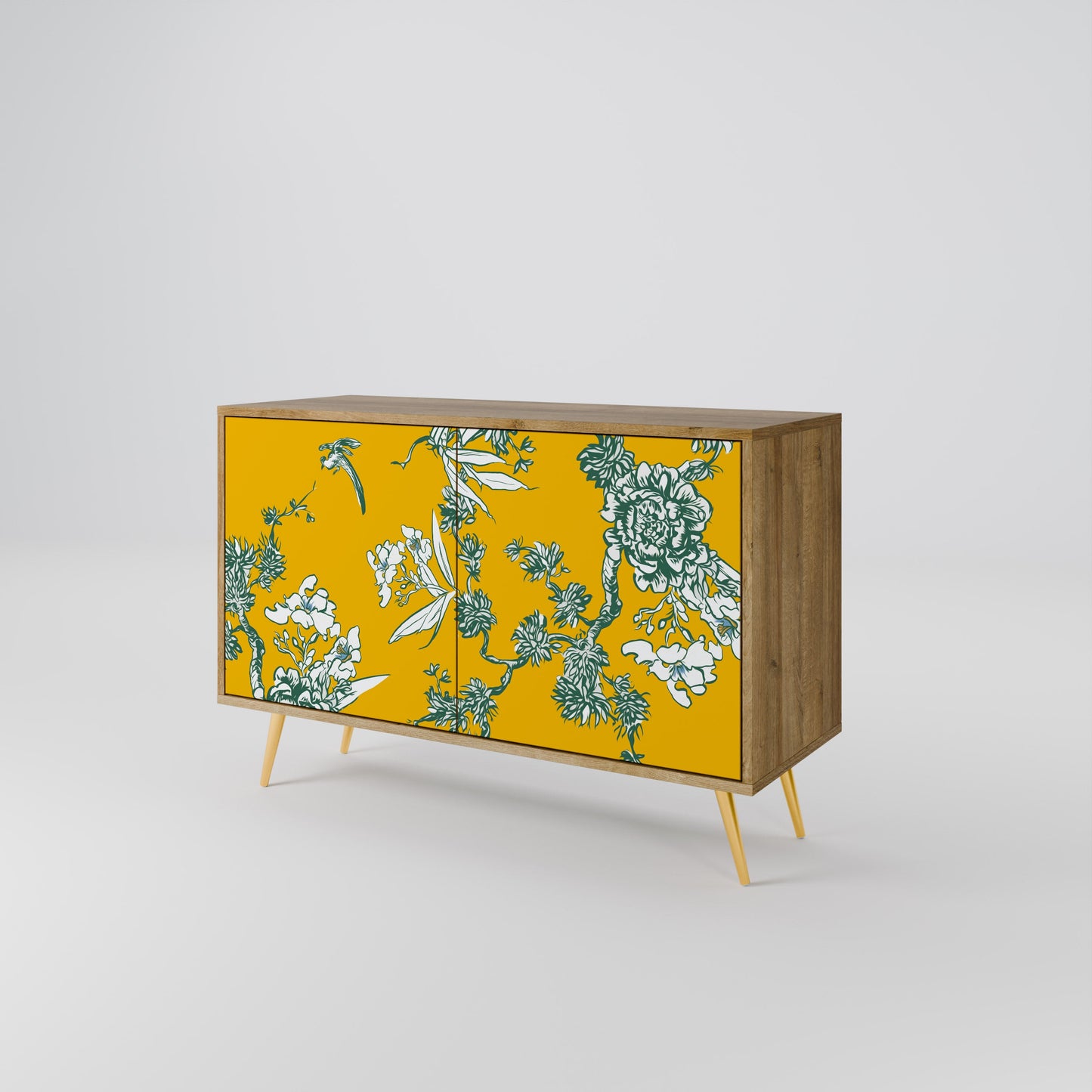 Credenza YELLOW CHINOISERIE a 2 ante in effetto rovere