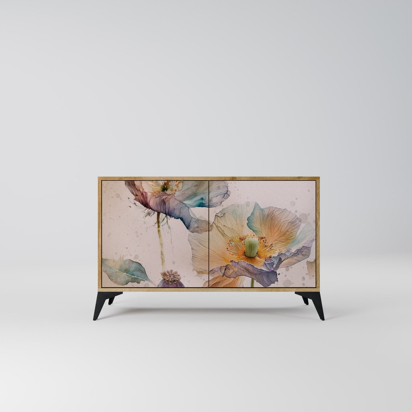 Credenza SOFTEN POPPY a 2 ante effetto rovere