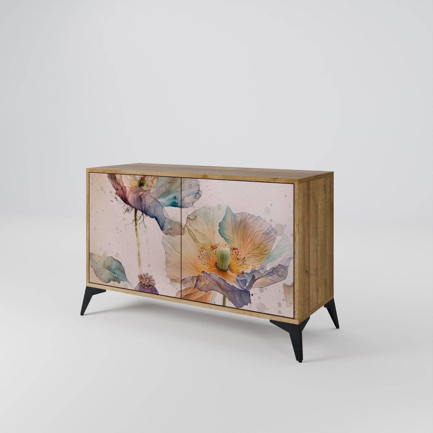Credenza SOFTEN POPPY a 2 ante effetto rovere