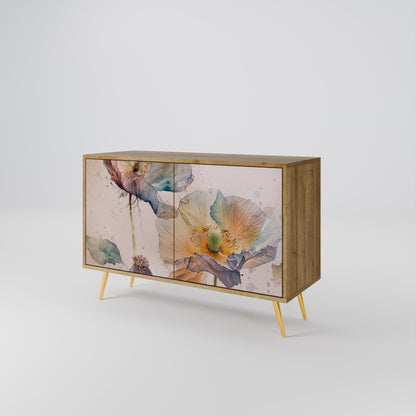 Credenza SOFTEN POPPY a 2 ante effetto rovere