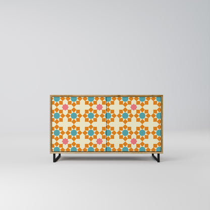 FLORAL DECOR 2-Door Sideboard in Oak Effect