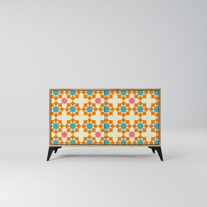 FLORAL DECOR 2-Door Sideboard in Oak Effect