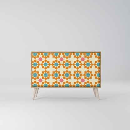 FLORAL DECOR 2-Door Sideboard in Oak Effect