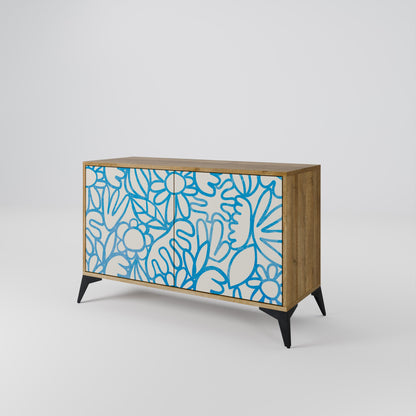 Credenza BLOOMY MORNING a 2 ante in effetto rovere