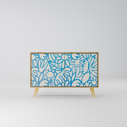 Credenza BLOOMY MORNING a 2 ante in effetto rovere