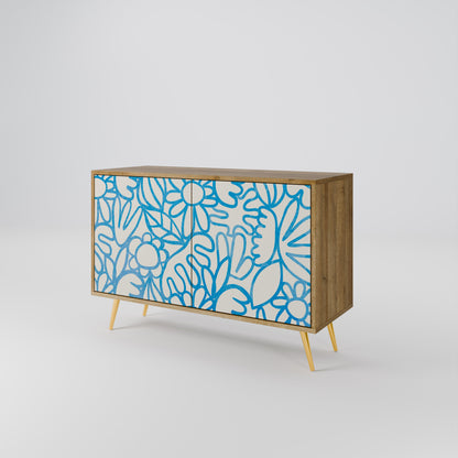 Credenza BLOOMY MORNING a 2 ante in effetto rovere