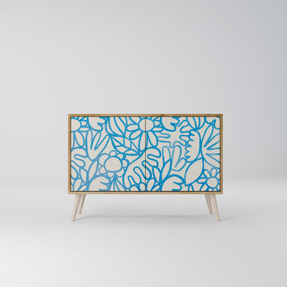Credenza BLOOMY MORNING a 2 ante in effetto rovere