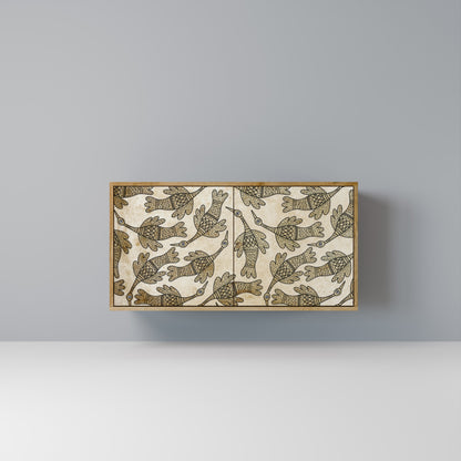 Credenza ALMONDINE SONGBIRD a 2 ante in effetto rovere