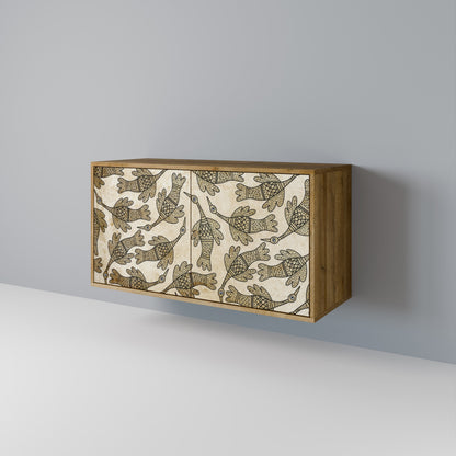 Credenza ALMONDINE SONGBIRD a 2 ante in effetto rovere