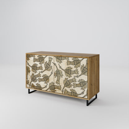 Credenza ALMONDINE SONGBIRD a 2 ante in effetto rovere
