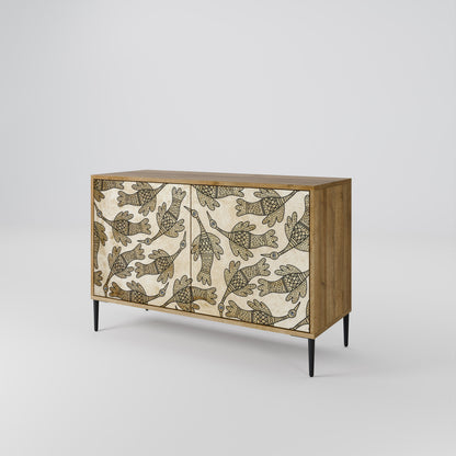 Credenza ALMONDINE SONGBIRD a 2 ante in effetto rovere