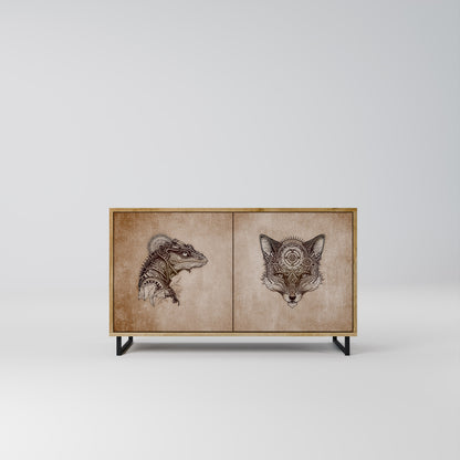STEAMPUNK CLAN 2-Door Sideboard in Oak Effect