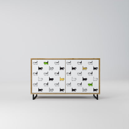 CATS COMPILATION Credenza a 2 ante in effetto rovere