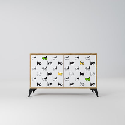 CATS COMPILATION Credenza a 2 ante in effetto rovere