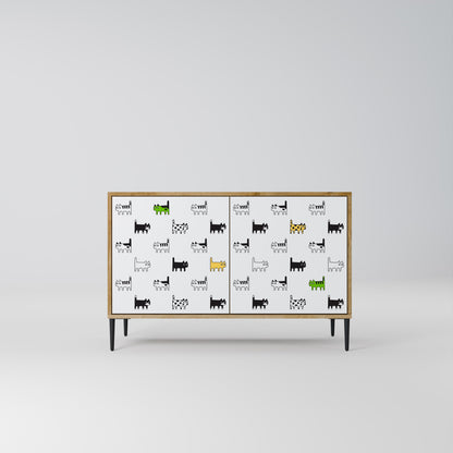CATS COMPILATION Credenza a 2 ante in effetto rovere