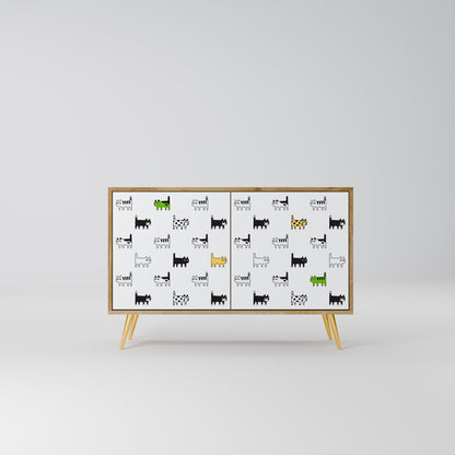 CATS COMPILATION Credenza a 2 ante in effetto rovere