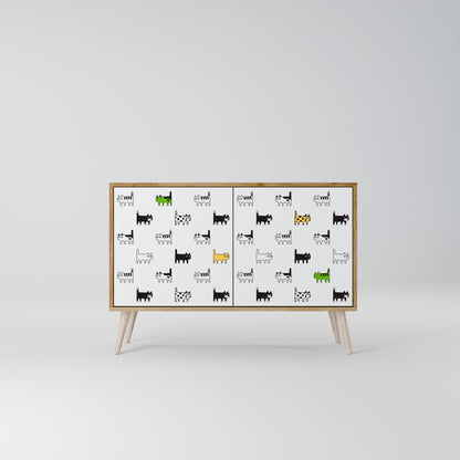 CATS COMPILATION Credenza a 2 ante in effetto rovere