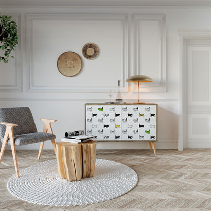 CATS COMPILATION Credenza a 2 ante in effetto rovere
