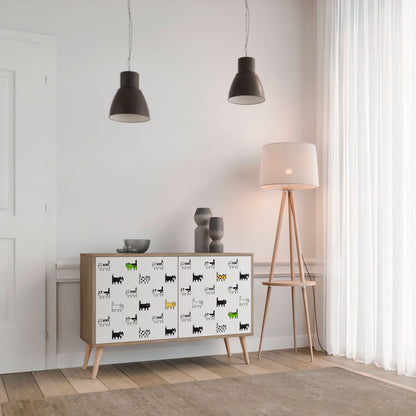 CATS COMPILATION Credenza a 2 ante in effetto rovere